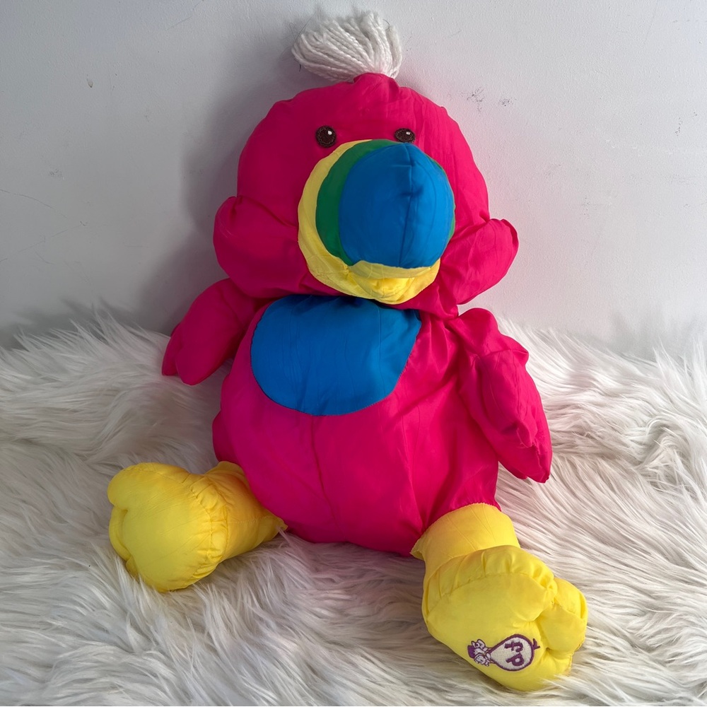 Fisher-Price Puffalump Pink and Yellow Parrot Plush 1987 - Picture 7 of 7
